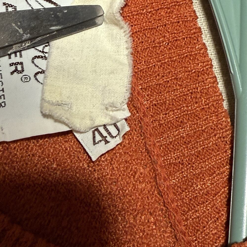Vintage Talbott Traveler Button Up Cardigan Sweater 70s Burnt Orange Spice Sz 40 - Picture 6 of 8